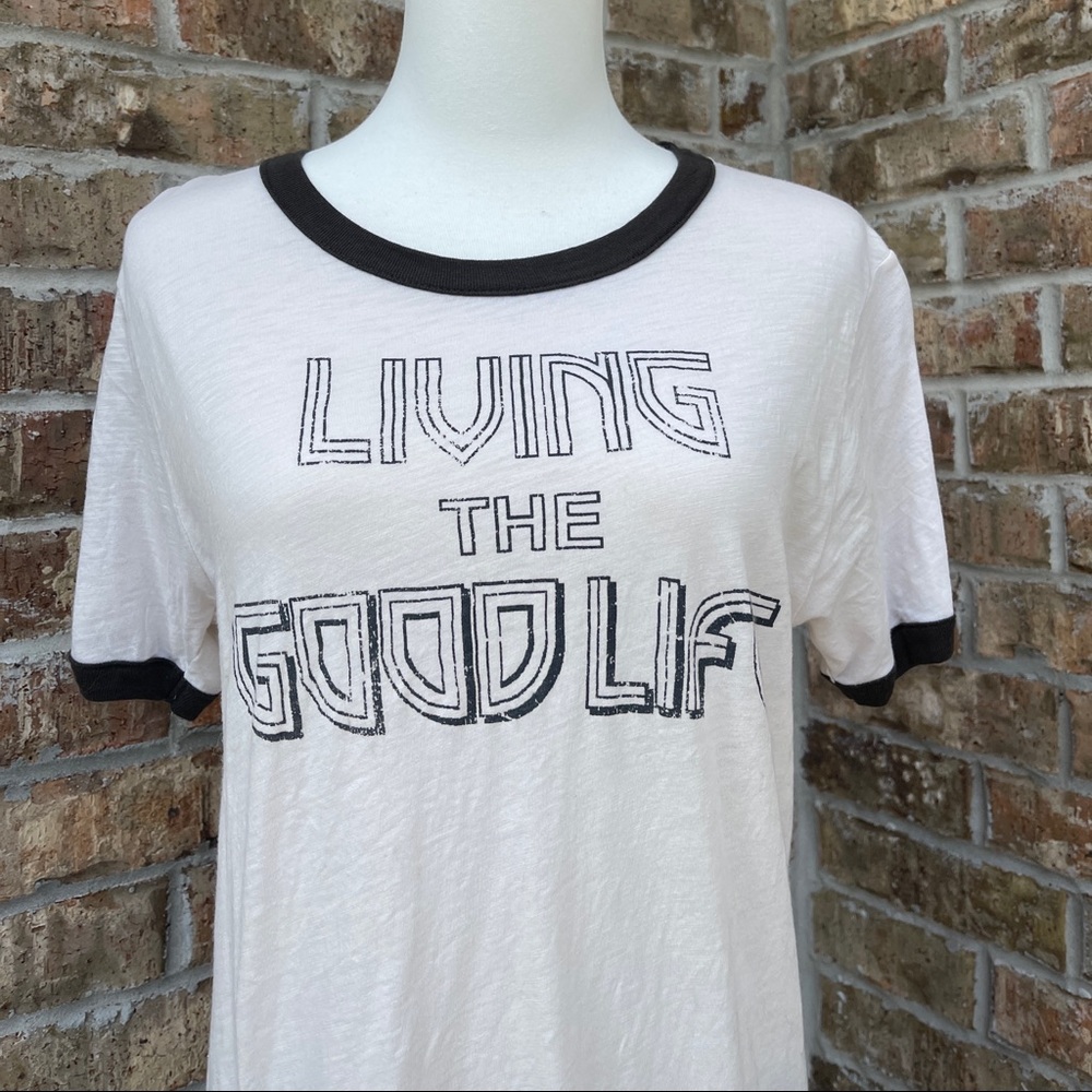 Blank Paige Living The Good Life Ringer Tee. Sz L